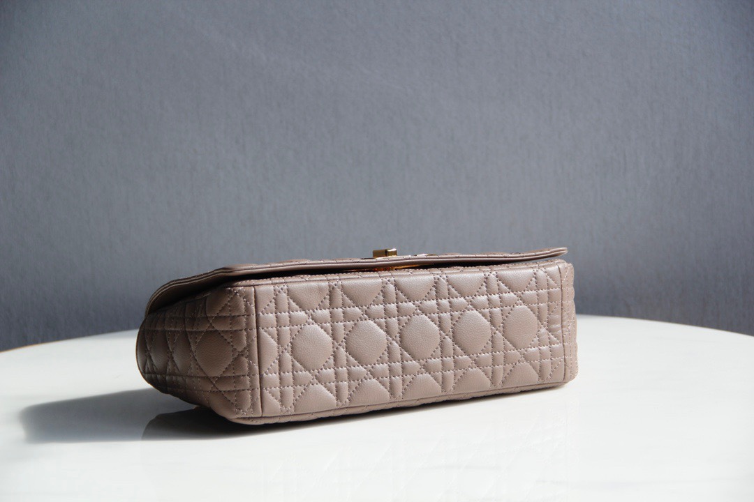 Medium Dior Caro Bag Warm Taupe Cannage Supple Calfskin